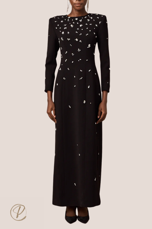 Taşlı Maksi Elbise